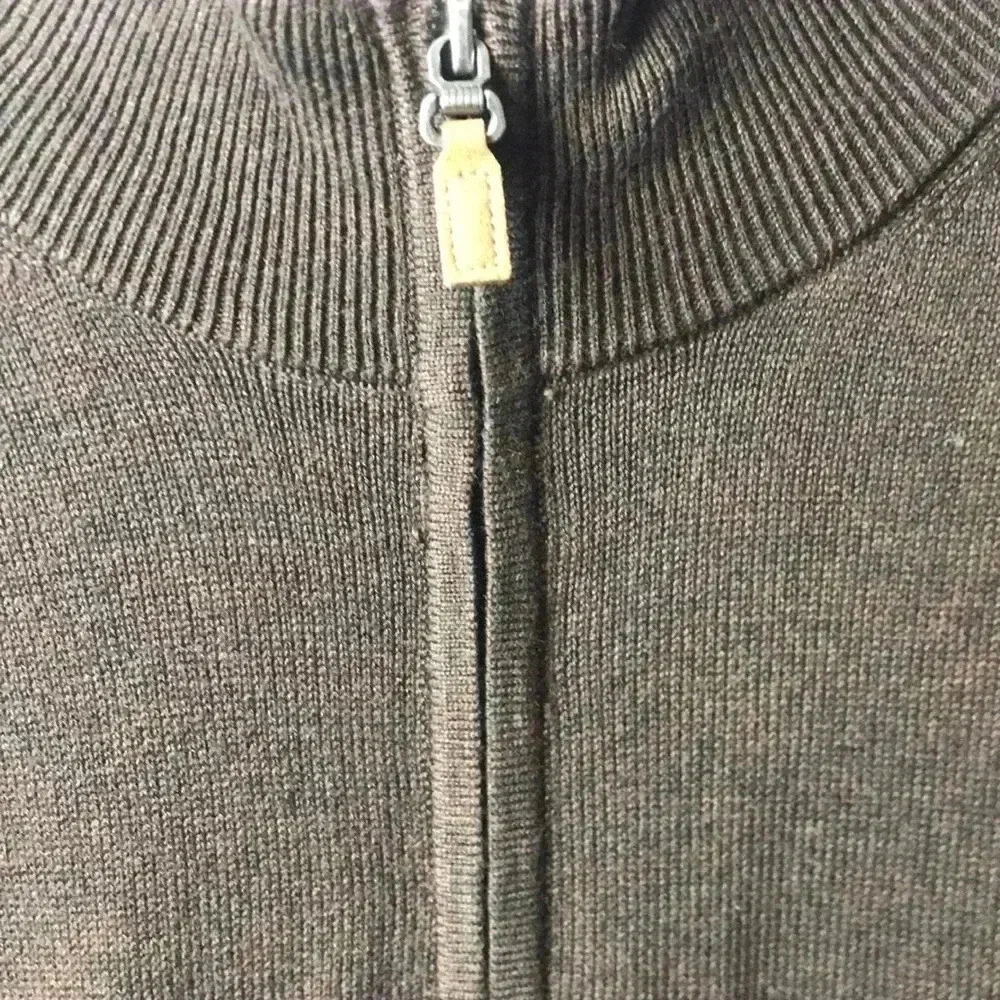 NWT‎ ROUNDTREE & YORK MEN 2XT 3/4 ZIP SWEATER BROWN